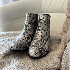 Snake skin booties